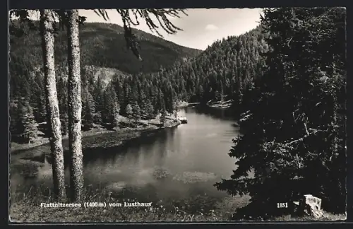 AK Flattnitz, Flattnitzersee vom Alpenhotel Flattnitz Lusthaus aus