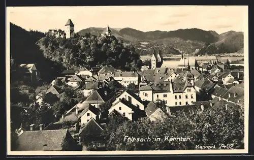 AK Friesach in Kärnten, Teilansicht mit Schloss