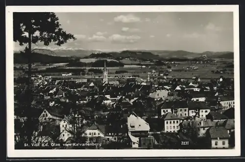 AK St. Veit a. d. Glan, Ansicht vom Kalvarienberg aus