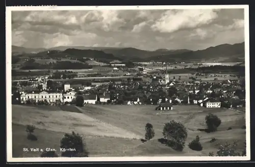 AK St. Veit a.d. Glan, Gesamtansicht mit Umgebungspanorama
