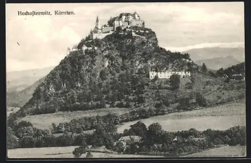 AK Hochosterwitz /Kärnten, Panorama mit Burg