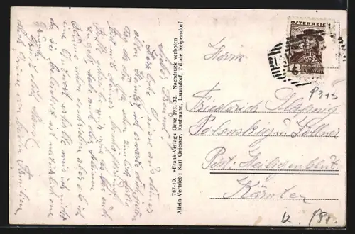 AK Launsdorf, Ansicht mit Burg Hochosterwitz