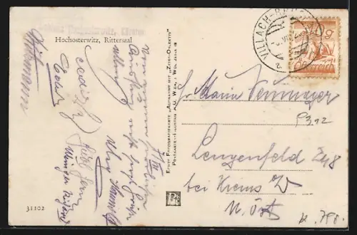 AK Hochosterwitz, Schloss, Rittersaal, Innenansicht