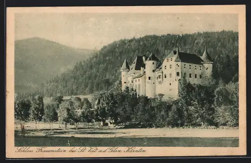 AK Frauenstein bei St. Veit, Blick zum Schloss