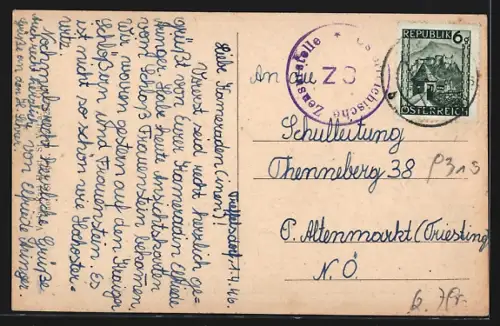 AK Frauenstein bei St. Veit, Blick zum Schloss