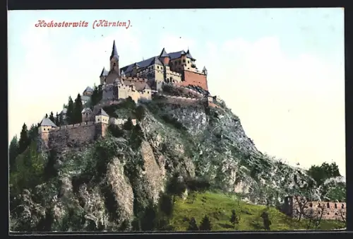 AK Hochosterwitz, Teilansicht mit Burg