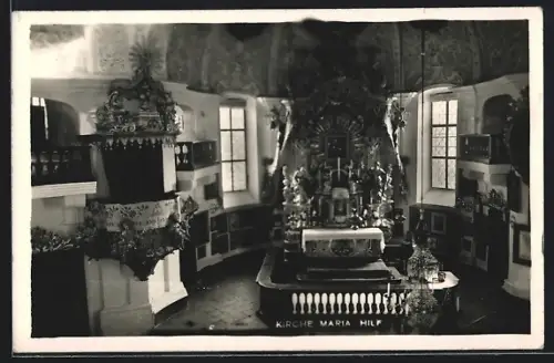 AK Guttaring, Wallfahrtskirche Maria Hilf, Innenansicht