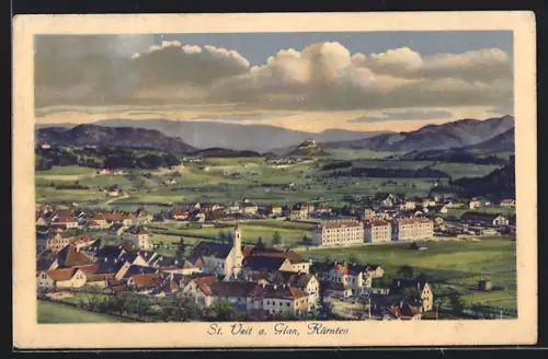 AK St. Veit a. Glan, Teilansicht mit Kirche