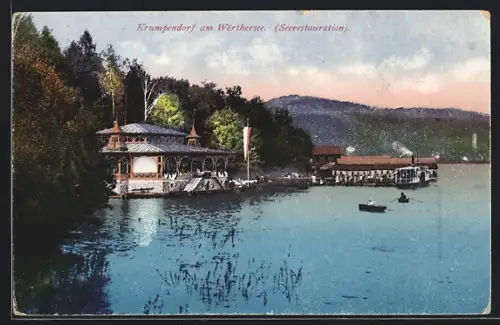 AK Krumpendorf am Wörthersee, Blick auf das See-Restaurant