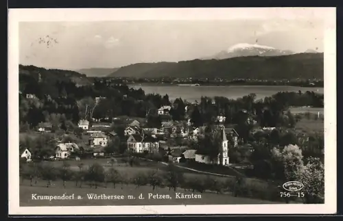 AK Krumpendorf a. Wörthersee, Teilansicht m. d. Petzen