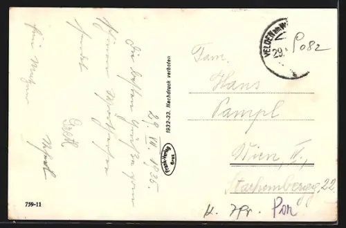 AK Mariawörth am Wörthersee, Ortsansicht mit Kirche und Seeblick