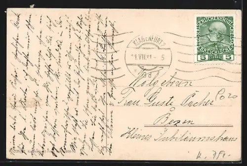 AK Klagenfurt, Teilansicht vom Dom gesehen