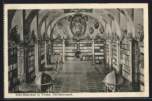 AK Vorau /Ost-Steiermark, Stifts-Bibliothek, Innenansicht
