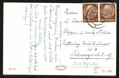 AK Fürstenfeld /Steiermark, Teilansicht mit Bäumen