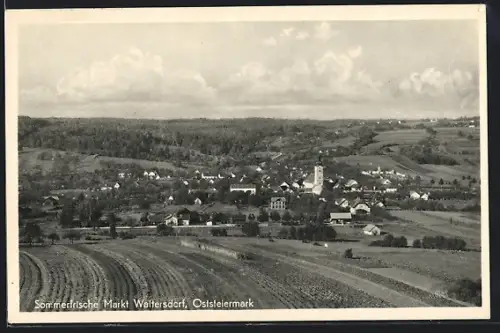 AK Bad Waltersdorf, Ortspanorama aus der Vogelschau