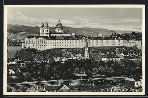 AK Melk a. d. Donau, Teilansicht mit Stift