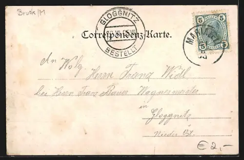 AK Maria Zell, Teilansicht mit Kirche