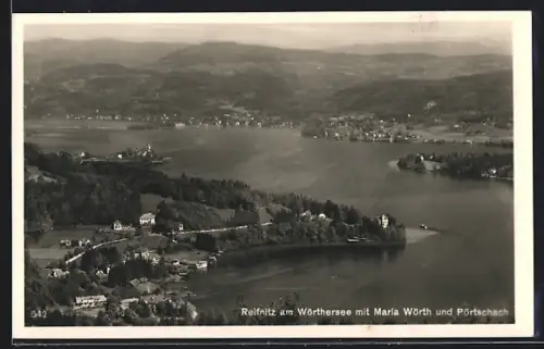 AK Reifnitz am Wörthersee, Ortsansicht mit Maria Wörth und Pörtschach