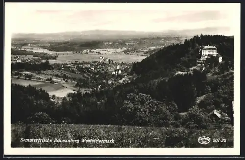 AK Schwanberg /Weststeiermark, Ortsansicht mit Talblick