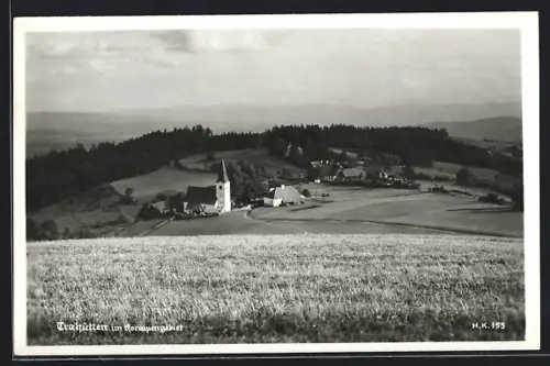 AK Trahütten im Koralpengebiet, Ortsansicht mit Blick ins Land