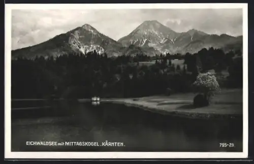AK Finkenstein am Faaker See, Eichwaldsee, Seeblick mit Mittagskogel