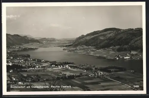 AK Bodensdorf a. Ossiachersee, Ortsansicht, rechts Ossiach