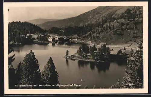 AK Turracherhöhe am Turrachersee, Seeblick mit Alpen-Gasthof Siegel