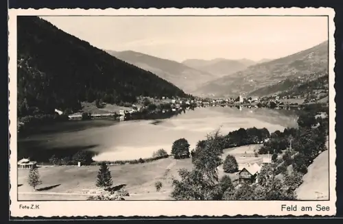 AK Feld am See, Blick über den See zum nächsten Ort
