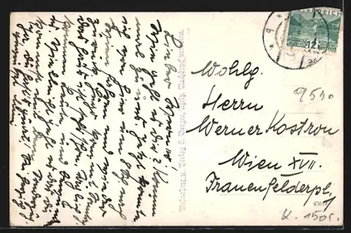 AK Radenthein, St. Peter mit Feld am See im Hintergrund