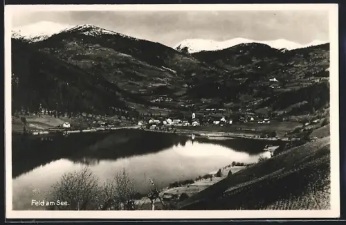 AK Feld am See, Ortsansicht mit Bergpanorama