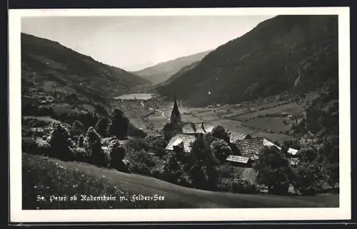AK Radenthein, St. Peter, Talblick mit Felder See