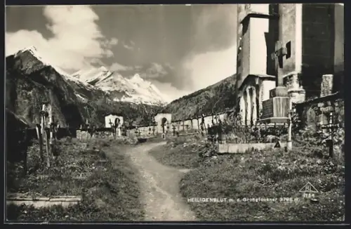 AK Heiligenblut /Kärnten, Partie auf dem Friedhof