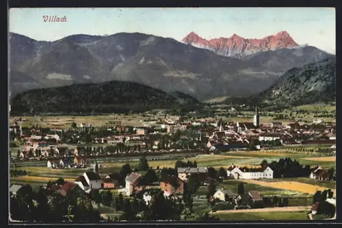 AK Villach, Teilansicht aus der Vogelschau