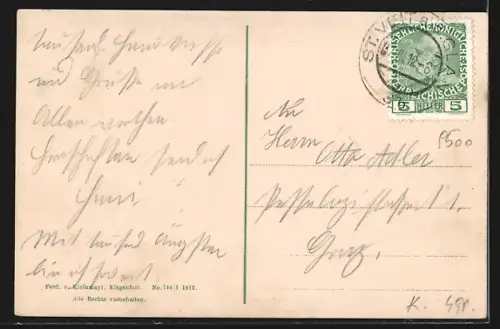 AK Villach, Gesamtansicht gegen die Karawanken