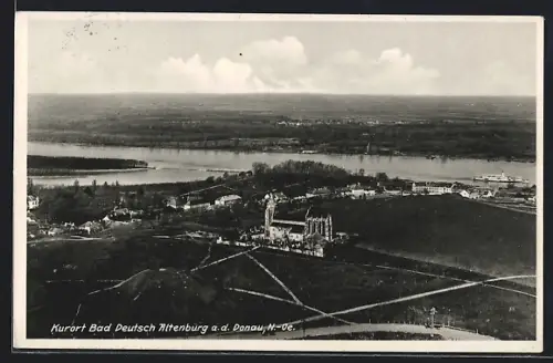 AK Bad Deutsch Altenburg a. d. Donau, Ortsansicht aus der Vogelschau