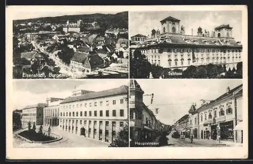 AK Eisenstadt, Ortsansicht, Schloss, Landeshaus, Hauptstrasse