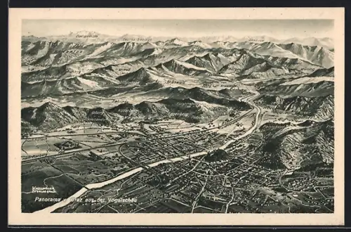 AK Graz, Panorama mit St. Oswald, Eggenberg und Ölberg aus der Vogelschau