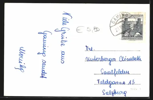 AK Gaming /N.Ö., Ortsansicht mit Kirche aus der Vogelschau