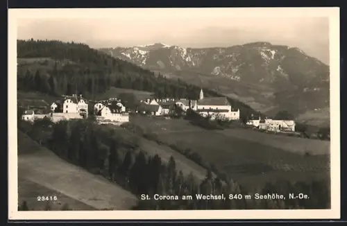 AK St. Corona am Wechsel, Ortsansicht in den Bergen
