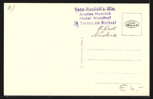 AK St. Corona am Wechsel, Ortsansicht in den Bergen