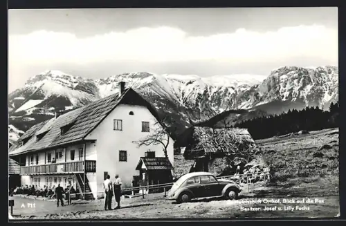 AK St. Corona am Wechsel, Gastwirtschaft Orthof, Blick auf die Rax