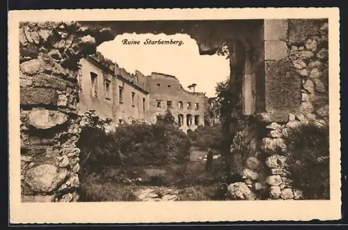 AK Markt Piesting, Ruine Starhemberg, Blick durch Toreingang