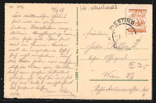 AK Markt Piesting, Ruine Starhemberg, Blick durch Toreingang