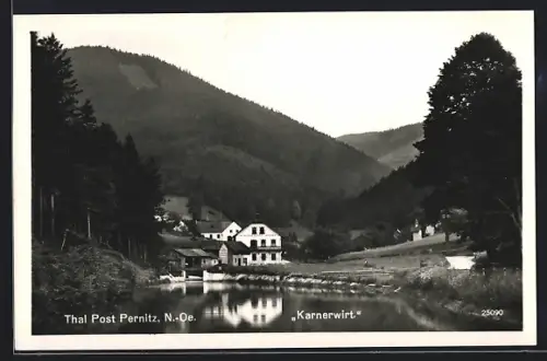 AK Pernitz, Thal, Blick zur Restauration Karnerwirt