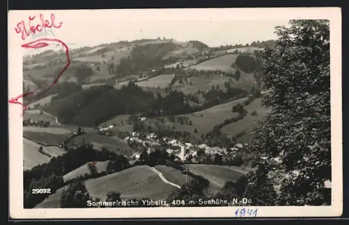 AK Ybbsitz, Ortsansicht vom Berghang aus