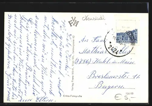 AK Zurndorf, Blick zum Kriegerdenkmal