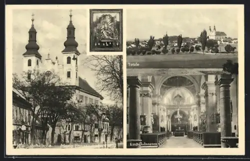 AK Maria Lanzendorf /N.-Oe., Wallfahrtskirche, Innenansicht, Totalansicht