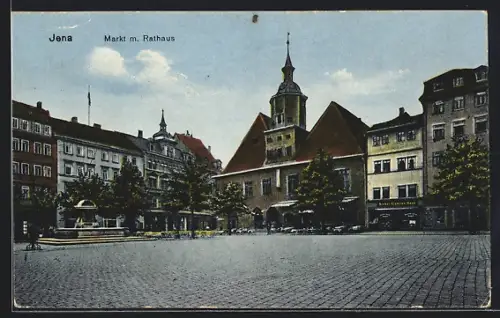AK Jena, Markt mit Rathaus