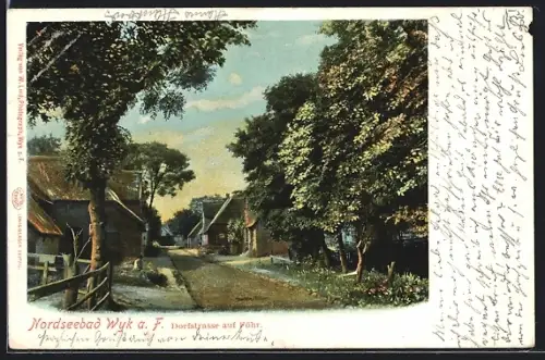 AK Wyk, Dorfstrasse im Rahmen