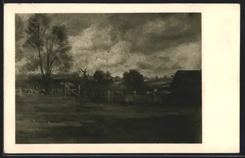 AK Bautzen, Stadtmuseum, Gemälde Landschaft mit Mühle von John Constable